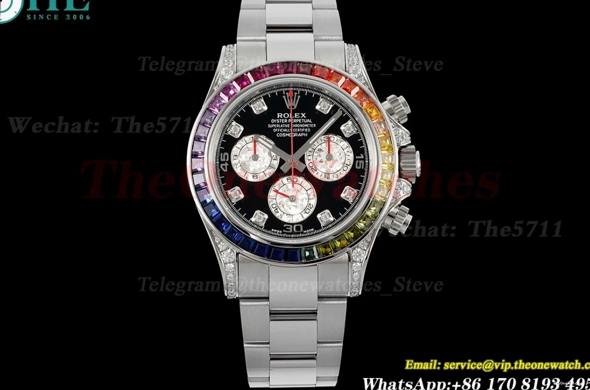 SS Black SS ZF Dia Rainbow SH4130 116599 Daytona 40mm 0206